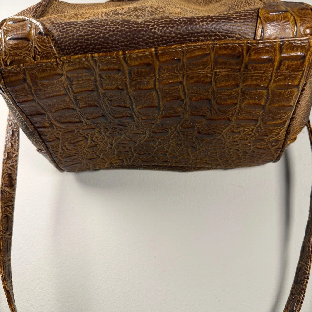 Swing Doctor Bag Satchel Women Medium Brown Vintage Croc Embossed Faux Leather